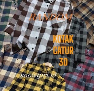 Kemeja flanel Kotak Kotak Pria Wanita Kemeja Lengan Panjang Bestseller