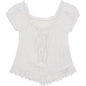 White Off-shoulder Short-sleeved Shirt