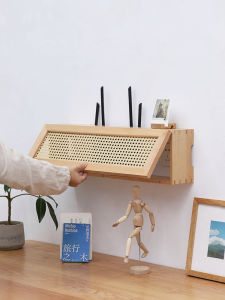 Solid Wood Router Storage Box Wall Mounted Wifi Optical Cat Plug Cover up Cable Organizer Beautify Living Room Wires