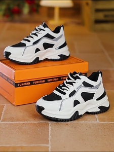 Korean Womens Sneakers Running Shoes for Women Spring New Arrival Thick Sole Versatile Casual Shoes Anti‑Slip Soft Sole