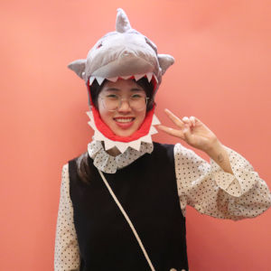 Cute Plush Toy Great White Shark Headwear for Children Performance Props Korean Style Sweet Lovely Animal Pattern Polyester Fiber
