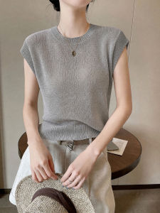 YUEXINYIRONG | French Elegant Sleeveless Lightweight Versatile Slim Knit Tee