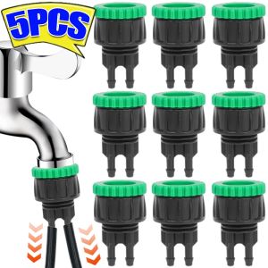 1/5ชิ้นข้อต่อแปลงหัวเกลียวตัวแยก2ทางหยดน้ำชลประทานในฟาร์มที่ต่อสายยางอุปกรณ์ชลประทานรดน้ำสวนในครัวเรือน