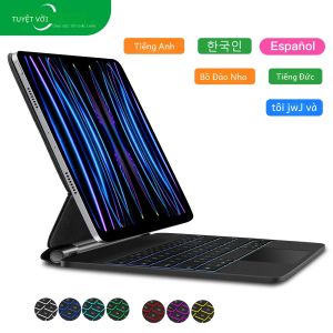 GOOJODOQ Đèn Nền Magic Keyboard Folio Case Cho iPad Air 6 2024 11 Inch Tương Thích Với iPad Air 5 Air 4 10.9 Inch Cover