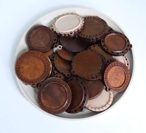 5pcs/lot Round Wood Cabochon Settings 25/30mm Blank Cameo Pendant Base Trays Random Mixed For Necklace Jewelry Making Supplies