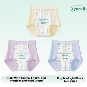 YUNASHA | High Waist Tummy Control Panties Pure Cotton Anti-Bacterial Extended Crotch