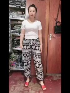 Thai Elephant Seluar Wanita Seluar Kasual Longgar Beach Bohemian Seluar Lelaki Saiz Besar Lebar Kaki a Tipis