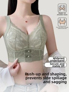 QIANLINGMEI | Adjustable Side Bust Control Push Up Prevent Sagging Full Cup Bra