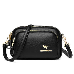 Kangaroo Genuine Leather Womens Crossbody Bag Single Shoulder Small Bag Cowhide Multi-layer Soft Fashionable Daily Match