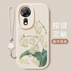 Huawei Hinova12se Phone Case New Style Womens Full Cover Bellflower Design Silicone Leather Soft Shell Anti-Fall Protection for 5G