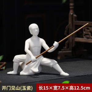 Ceramic Buddha Statue Creative Decorative Figure for Tea House Decor Minimalist Design Ideal for Living Room and Bookroom Decoration