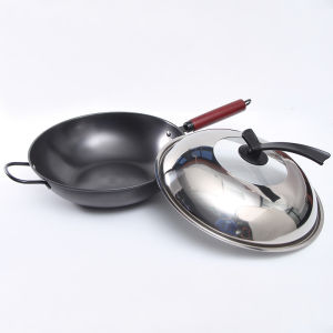 Forged No Coating Healthy Flat Bottom Universal Rust Resistant Cooking Pan