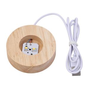 LIKHA 3D Crystal Ball Night Light - USB Table Light with Wooden Base for Birthday Gifts Christmas Gifts Valentines Day Gifts Home Decor and Room Decoration