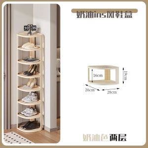Simple Multi-Layer Small Narrow Triangle Shoe Rack Home Storage Organizer Corner Cabinet Shoe Stand Furniture