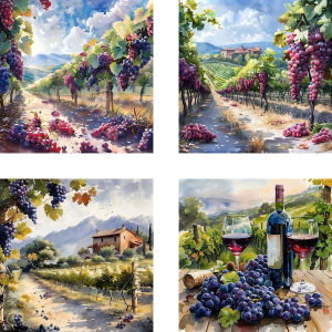 HUACAN 4PCS Painting By Numbers Grape Fruit Kitchen Landscape Beer Home Decor Abstract Farm Draw On Canvas Gift Wall Set