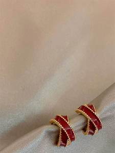 Outlets Outlets Withdraw from Cupboard Big Sale Red Cross Stud Earrings Outlets Womens Accessories Two