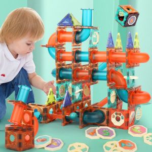 Christmas Present 3D Magnetic Sheet Building Blocks Orbital Sliding Ball Pipe