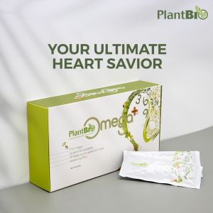 PlantBio Omega Plus 2.0 - Vegan Omega 3 6 9 & CoQ10 for Heart & Brain Health (Suplemen Serbuk Omega) 全素植物脂肪酸 (30 Sachets X 10g)