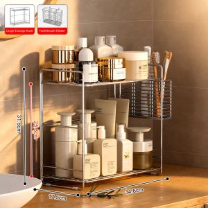 BANGJIE | Stainless Steel Bathroom Organizer Double Layer