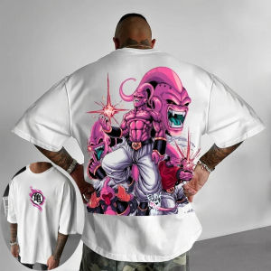 Bandai | Dragon Ball Summer Mens T-Shirt Anime Majin Buu Autumn Breathable Harajuku Boys Childrens Parent-Child Short Sleeves Winter