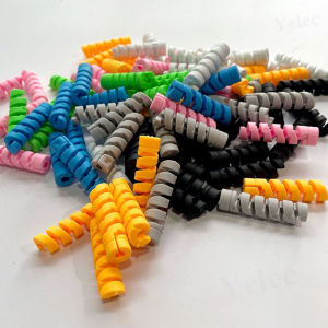 Durable Spiral Cable Protector Universal Soft Plastic Anti-Break Cover for Charging Cable(10 pcs)