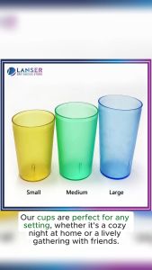 3.32 Assorted Color Plastic Drinking Glass 3207
