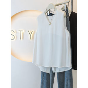 Versatile V-Neck Back Opening Camisole for Full-figured Women Blouse