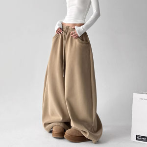 MUYUZI | American Style Winter Warm Jogger Trousers Loose Drop-crotch Pants