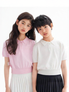 LOVESASAKIDS | Comfortable Ice Silk Polo Collar Short Sleeve Knit Top