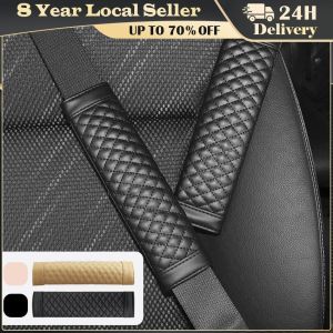 ❤️【Same Day Delivery】 Universal Car Seat Safety Belt Cover PU Leather Car Seat Belt Case Protector Shoulder Strap Pads Interior Car Accessories LZC-Leather-Seat-Belt-Cover