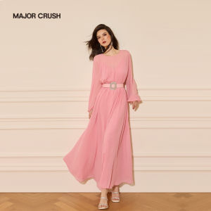 Elegant French Style Slim Fitting Two-Piece Dress Pink