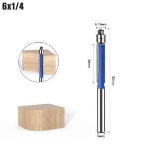 Flush Trim Router Bit Set 1/4 5/16 3/8 1/2 Inch Shank 6mm Diameter Two Bearings Wood Trimming Cutters for DIY Projects