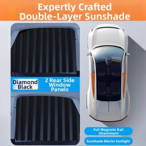 MENGTAQINUO | Car Sunshade Curtain for Privacy and Sun Protection Magnetic Track