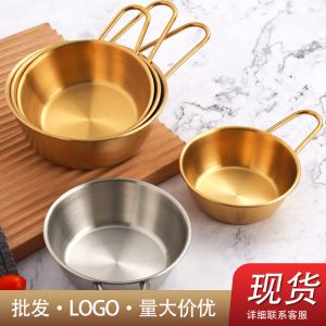 Korean Style Stainless Steel 304 Rice Bowl Soup Bowl Hot And Cold Wine Bowl Yellow Wine Bowl with Handle for Restaurant Use