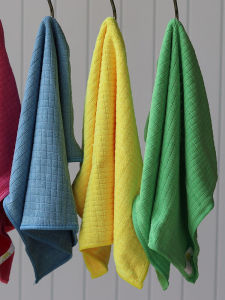 Large Size Absorbent Kitchen Towels No Fuzz 4 Pieces Household Dishwashing Cleaning Cloths Oil Absorbing Microfiber Towels