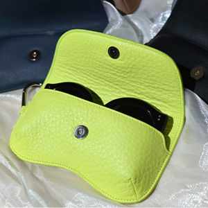 New Portable Soft Leather Sunglasses Case High End Anti Pressure Cowhide Texture Genuine Soft Leather Eyeglasses Storage Box