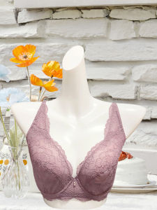 Bonny Comfortable Breathable Full Cup Ultra Thin Lace Triangle Wide Side Bra U-Back Design Nylon Material Four Seasons Use
