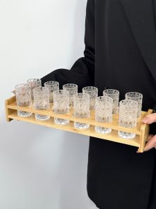 Thickened Relief Gem Pattern White Wine Cup Holder Shot Cup Set Home Use Cocktail Glass Nordic Style Bar Accessories