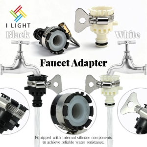 (Fast Delivery)Faucet Adapter Garden Hose Faucet Interface Tool Black/White Kitchen Bathroom Faucet Connector