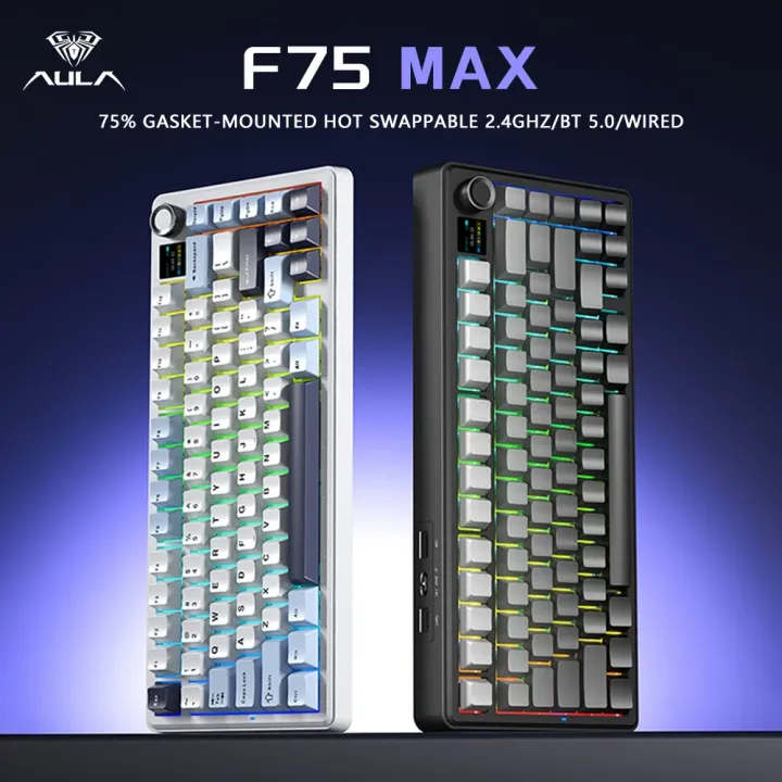 AULA F75 MAX Gaming Mechanical Keyboard 75% Wired/Bluetooth/2.4G Hot ...