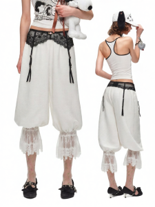 1JINN STUDIO | Casual Loose Elastic Waist Lace Pants