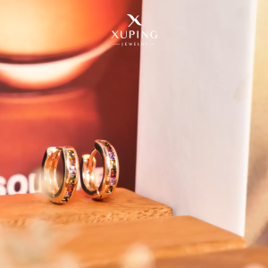 Xuping Anting Klip Perhiasan Wanita Permata Warna Cantik Anti Karat 0161250372