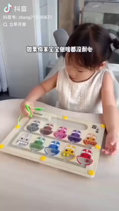 WTBS Mainan Edukasi Anak Papan Berhitung Magnetic Color Classification Maze Mainan Mainan Sorting Warna Magnet Kayu Pengenalan Warna Jumlah berhitung Wooden Magnetic Counting