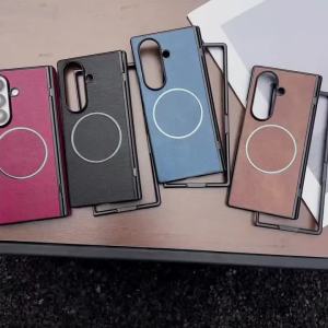 Luxury Leather Pattern Case for Magsafe Magnetic Case for Galaxy Z Fold 8 Ultra Fold 8 7 6 5 Wireless Charge Shockproof Cover