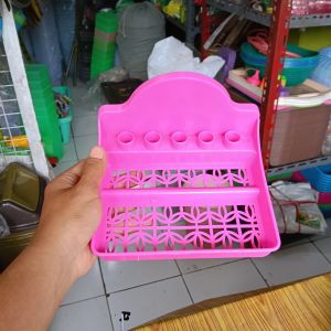 Tempat sikat gigi tebal sabun odol pasta gigi / sos / nempel dinding / tembok / gantung / tempel / nancap / tancapan sikat gigi / rak kamar mandi
