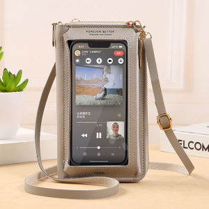 2025 New Touch Screen Mobile Phone Bag Handbag Female Crossbody Wallet One-Shoulder Transparent Coin Purse
