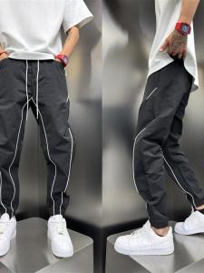 Quần Dài Nam Mùa Xuân Hè Kẻ Sọc Màu Khối Thoáng Khí Quần Dài Ống Rộng Thoải Mái Thường Ngày Thời Trang Quần Dài Phong Cách Harajuku