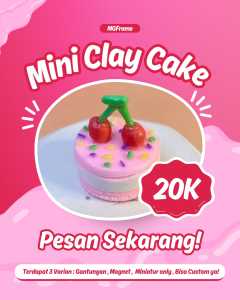 miniatur cake clay magnet hiasan kulkas gantungan mainan kue tart kado ulang tahun mini