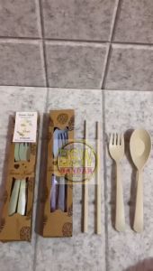 (isi 50 pcs) Souvenir SENDOK GARPU SUMPIT JERAMI IMPOR Kemas BOX KARTON Makassar