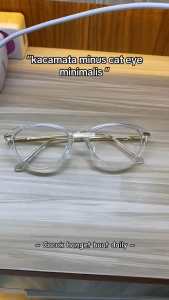 TERLARIS Frame kacamata Wanita Cat Eye M.E 9011Request Lensa MinusPlusCyl Antiradiasi Photocromic/Blueray/BluecromicKacamata Minus
